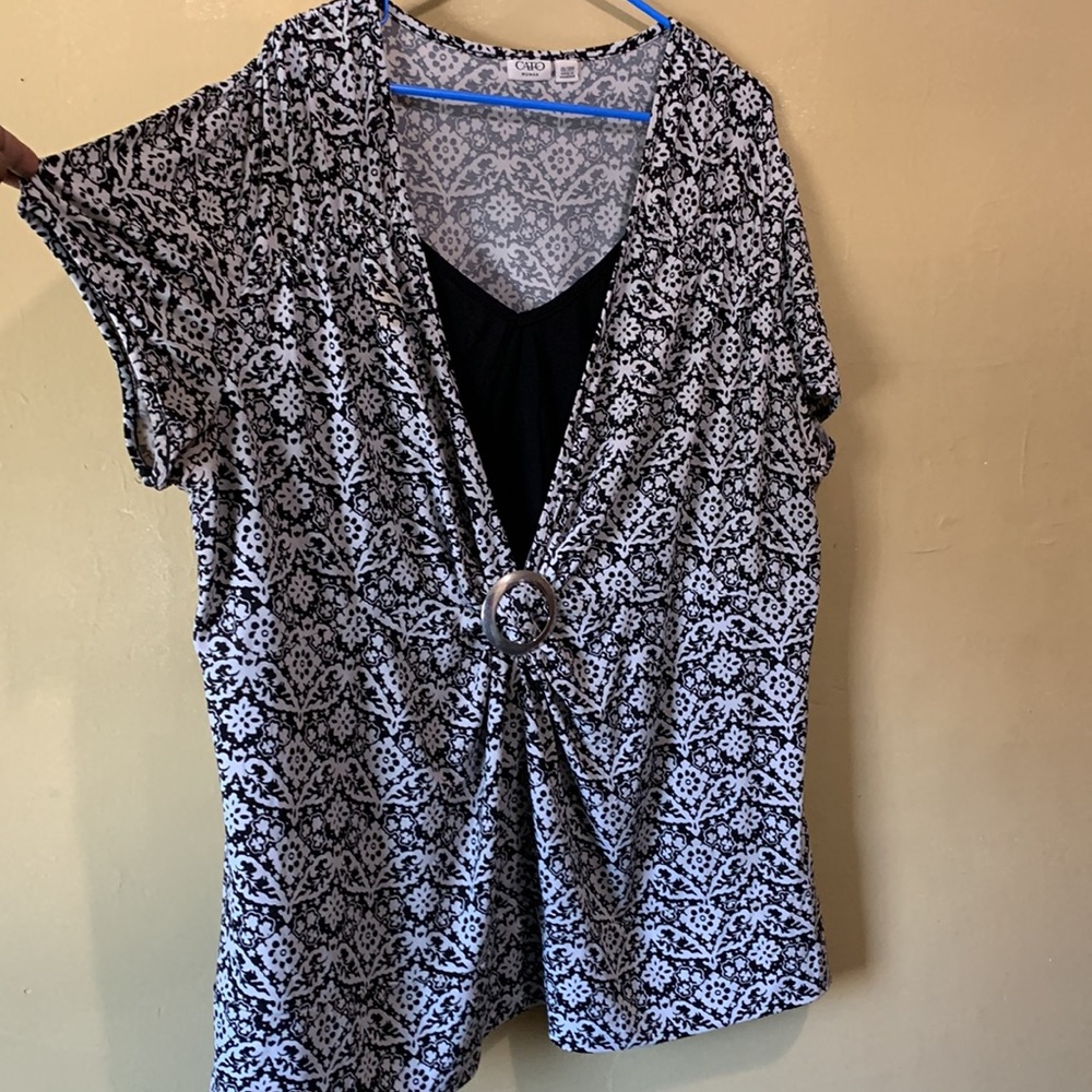Cato Womens Buckle Detail Top - Size 26/28W